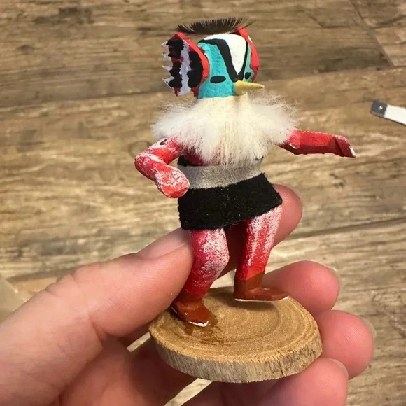 Vintage kachina doll wood peacker signed 3” - Picture 1 of 4